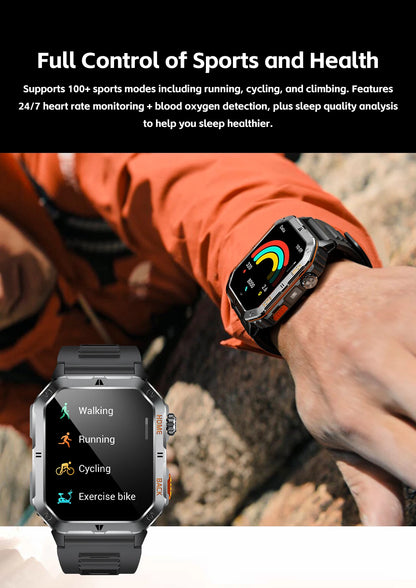 Montre Connectée Sport MT62 — Écran 2,01", Étanche 3 ATM, Batterie 1000 mAh, Bluetooth 5.3, 4 Coloris | TechNova X