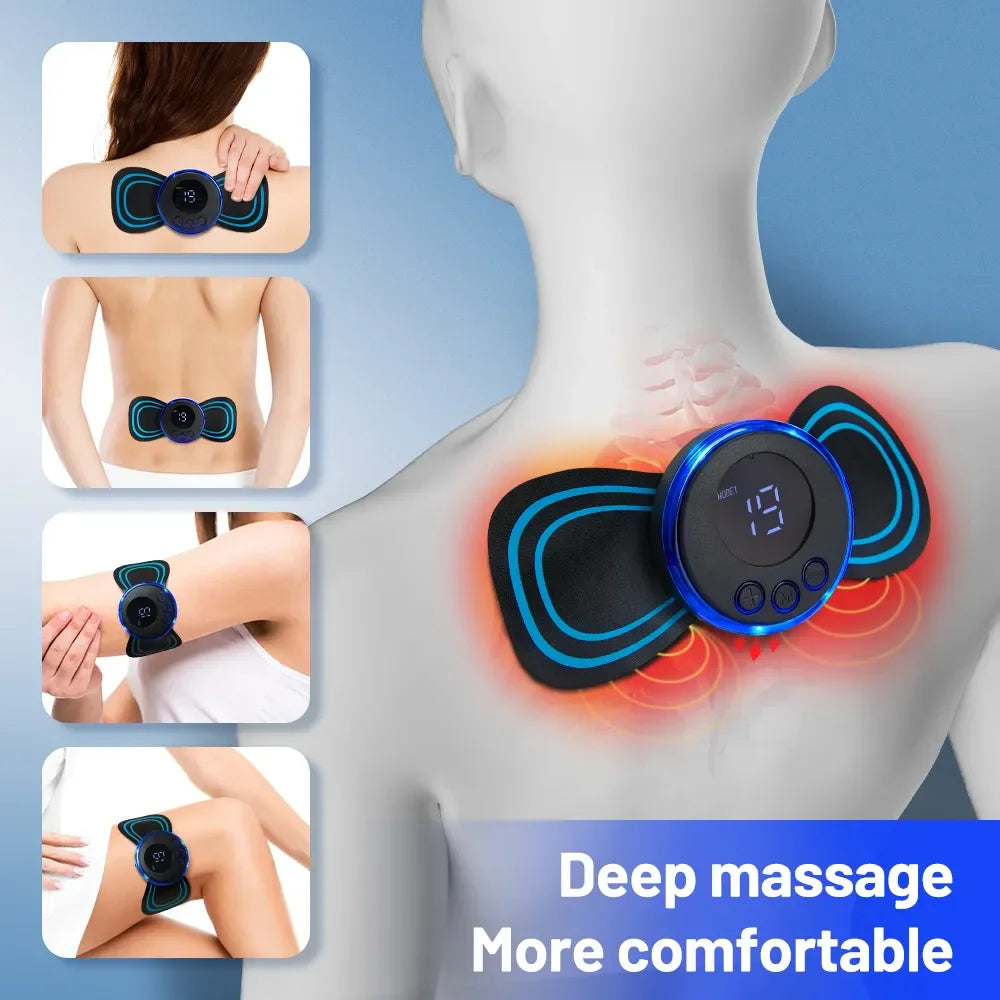 Masseur de cou EMS, stimulateur musculaire électrique, autocollant Cervical, Patch de Massage, coussinets d'impulsions basse fréquence, soulagement de la douleur corporelle