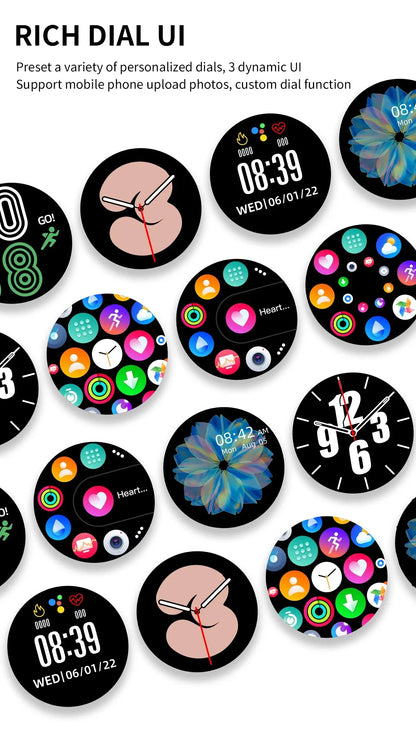 Smartwatch LIGE 0392 — Bluetooth 5.0, Appels, IP68, Charge Magnétique, Cadran Personnalisable