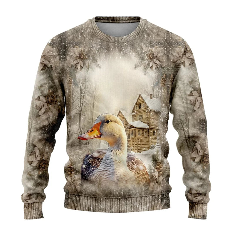 Sweat-shirt Unisexe Imprimé 3D — Animaux de Ferme | Style Harajuku Y2K | Col Rond | Enfant & Adulte | XS–6XL