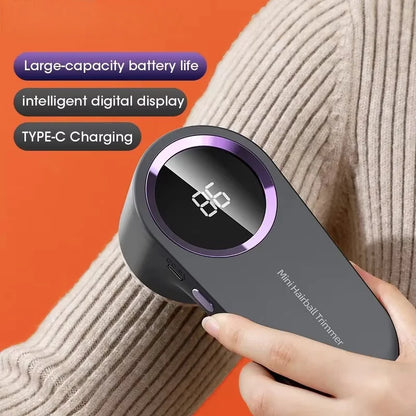 Rasoir Anti-Bouloches Électrique Rechargeable USB — 8000 tr/min, Lame 6 Feuilles & Affichage Numérique