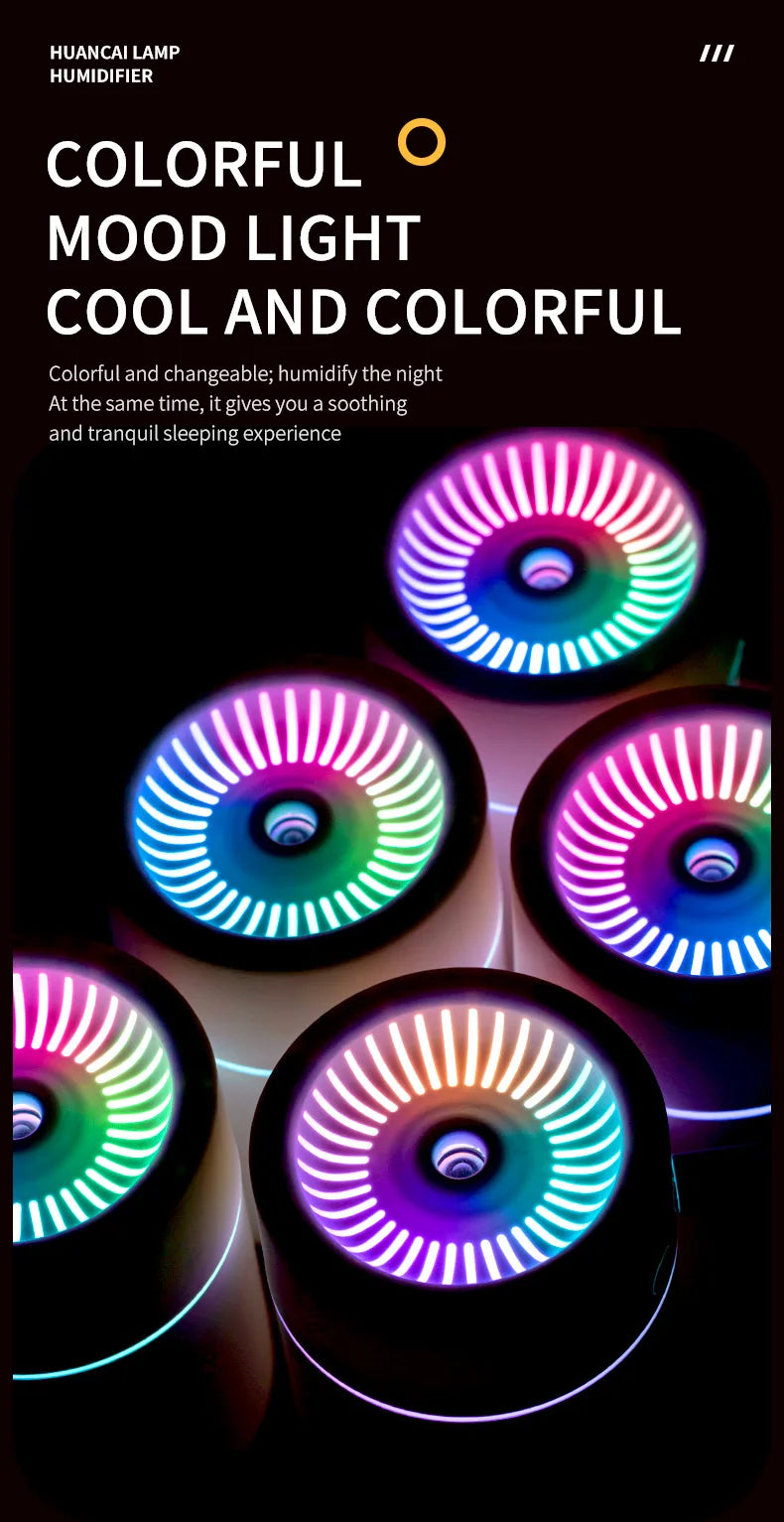 Humidificateur Brume Arc-en-ciel CL-01 — LED 7 Couleurs, 2 Modes (3H/6H) & Nano-Brume Silencieuse