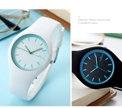 Montre Enfant Quartz UTHAI CQ07 — Bracelet Silicone, Cadran Rond 36mm, 6 Coloris, Garçon & Fille