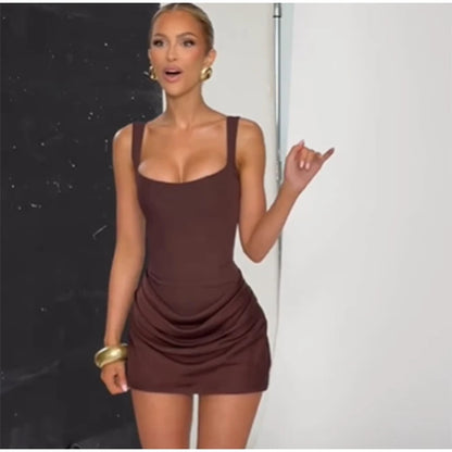 Mini Robe Fourreau Femme — Col Roulé, Sans Manches, Taille Haute, 5 Coloris | TechNova X