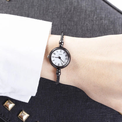 Montre Bracelet Jonc Femme Quartz YIKAZE — Acier Inoxydable, Style Rétro Luxe, 14 Coloris