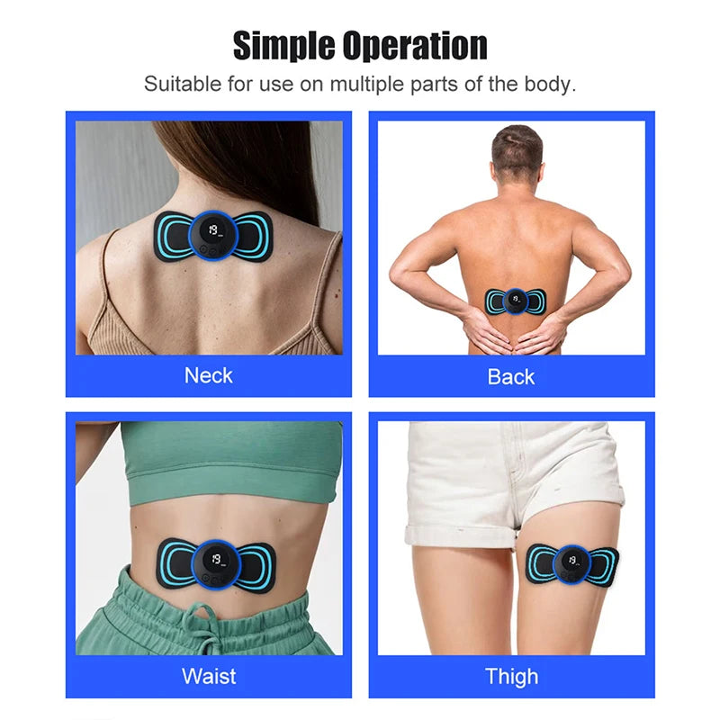 EMS Electric Neck Massager, Muscle Stimulation Instrument, back, neck and calf patches, joint pain, low-frequency massager