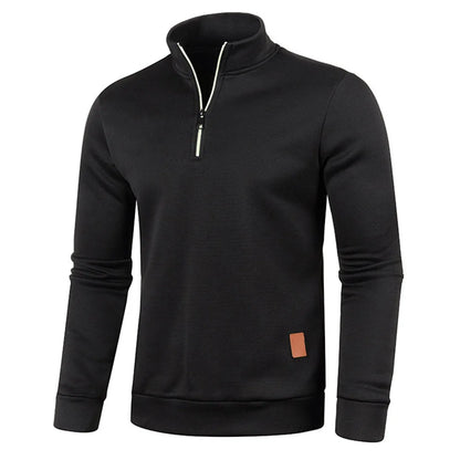 Pull Col Roulé Homme — Demi-Fermeture Éclair | Polyester Tricoté | Couleur Unie | Printemps Automne | 6 Coloris | M à 4XL