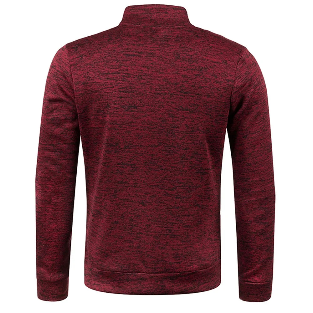 Pull Col Roulé Homme — Demi-Fermeture Éclair | Polyester Tricoté | Couleur Unie | Printemps Automne | 6 Coloris | M à 4XL