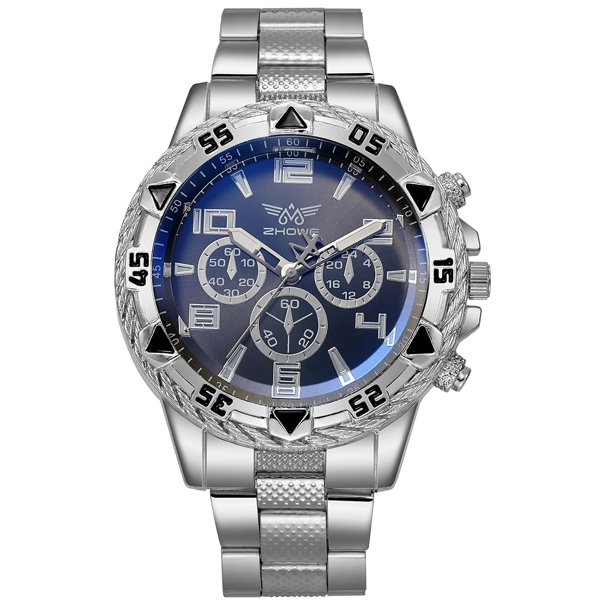 Montre Homme Quartz Grand Cadran — Bracelet Alliage Doré, Chiffres Arabes, Style Rock Luxe
