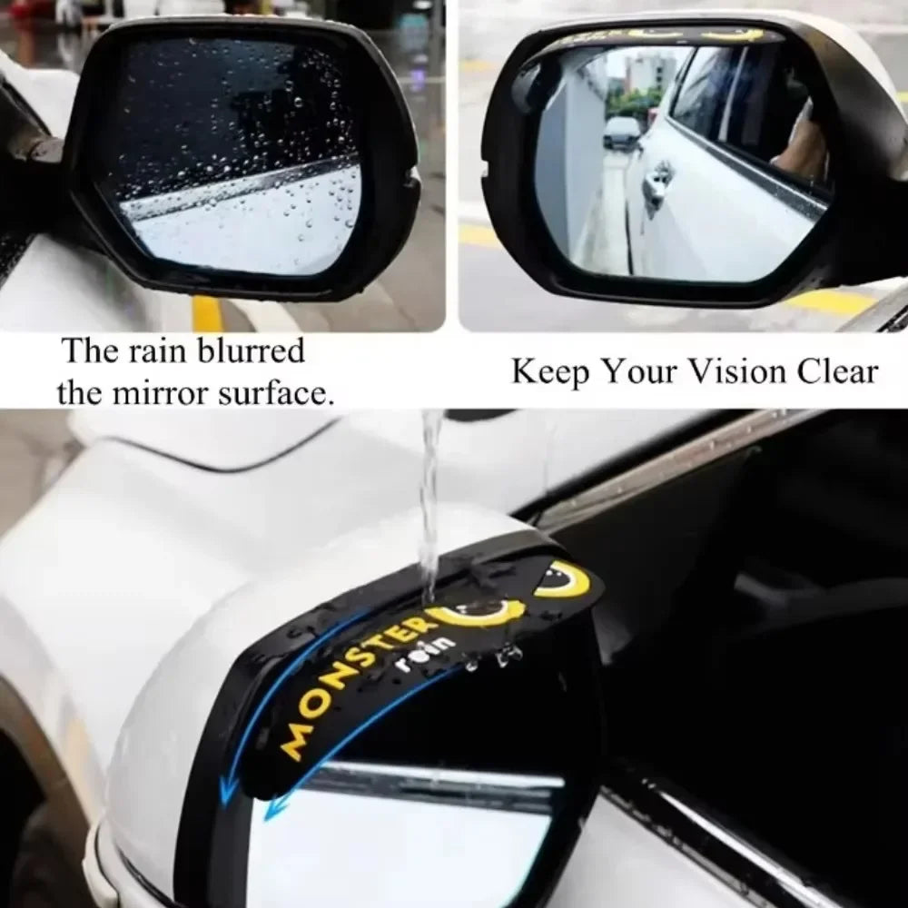 Autocollants de bol de porte de voiture, rétroviseur, sourcils de pluie, poignée de porte de voiture, autocollant réfléchissant, bande de protection universelle anti-rayures
