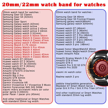 Bracelet Silicone Universel 18mm 20mm 22mm — Samsung Galaxy Watch, Huawei GT, Amazfit, Xiaomi