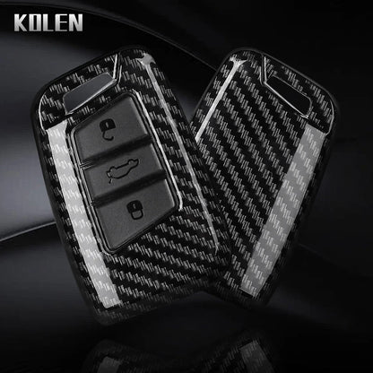 Housse de clé de voiture en Fiber de carbone ABS, pour Volkswagen VW Magotan Passat B8 Golf pour Skoda Superb A7, coque de haute qualité