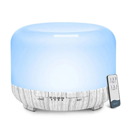 Diffuseur Arômes Design Bois 500ml — Télécommande, USB 5V & 4 Finitions Premium