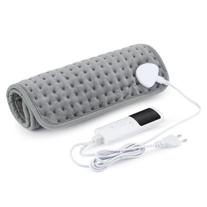 Coussin Chauffant Électrique 60x30cm — 10 Niveaux 30-70°C, Minuterie & Micro-Velours Lavable