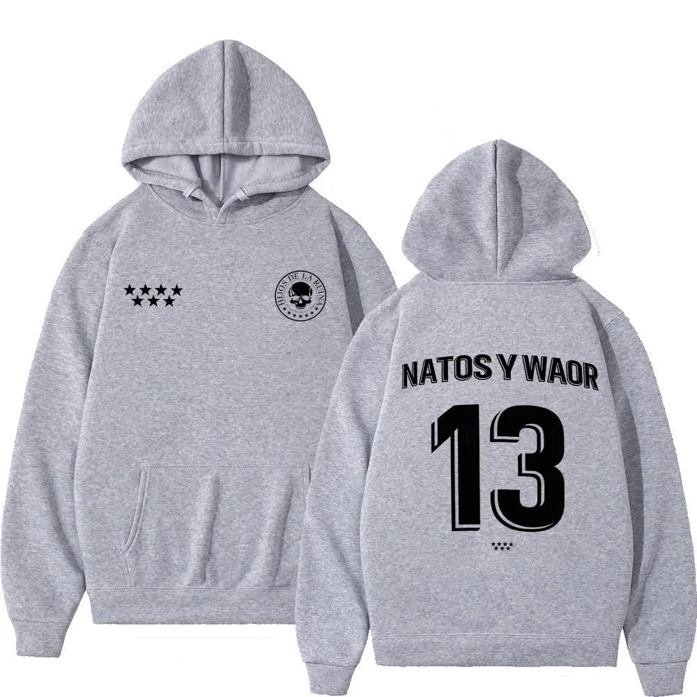 Rappeur NATOS WAOR 13 sweats hommes femmes mode Hip-hop pull automne hiver ample décontracté gothique Punk survêtement Streetwear