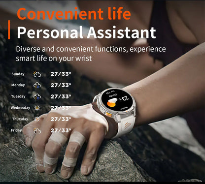 Smartwatch GUHUAVMI HT33 — AMOLED Saphir 1,7", Batterie 1100mAh, 100+ Sports, IP68