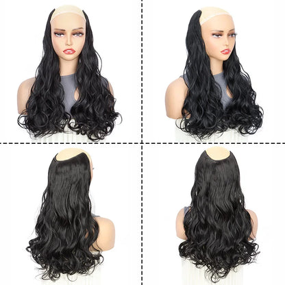 Extension Capillaire Synthétique Bouclée Forme V — 20 Pouces, 4 Clips, Fibre Haute Température, 7 Teintes | TechNova X