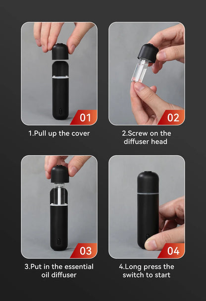 Diffuseur Parfum Voiture — Désodorisant Grille Aération & 6 Huiles Essentielles Incluses