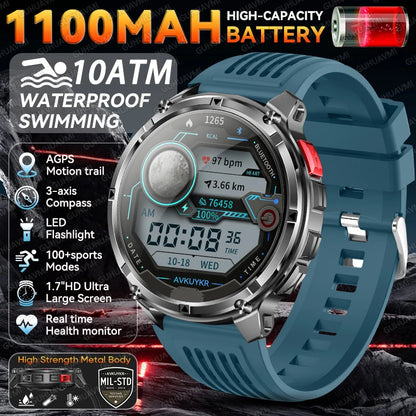 Smartwatch GPS GUHUAVMI T-Rex3 Pro 2026 — AMOLED 1,7", Batterie 1100mAh, 10 ATM, 100+ Modes Sport