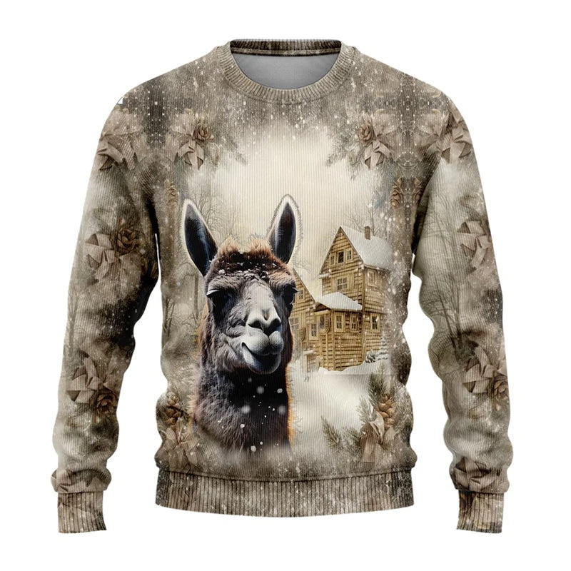 Sweat-shirt Unisexe Imprimé 3D — Animaux de Ferme | Style Harajuku Y2K | Col Rond | Enfant & Adulte | XS–6XL