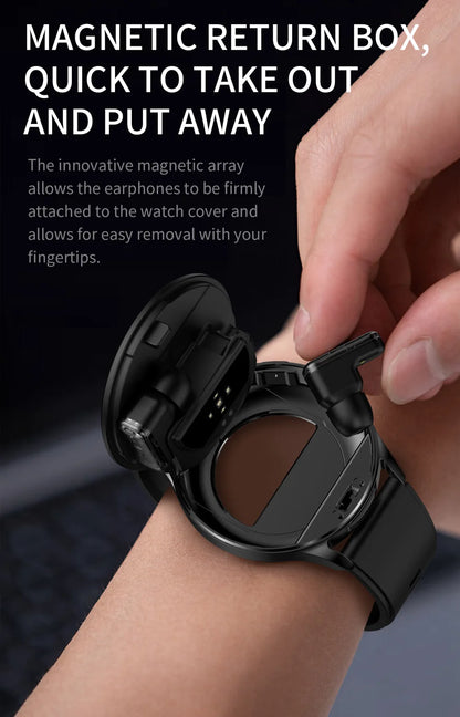 Montre Connectée 2-en-1 avec Écouteurs TWS Intégrés — Écran 1,39", IP67, BT 5.0, Suivi Santé Complet, 3 Coloris | TechNova X