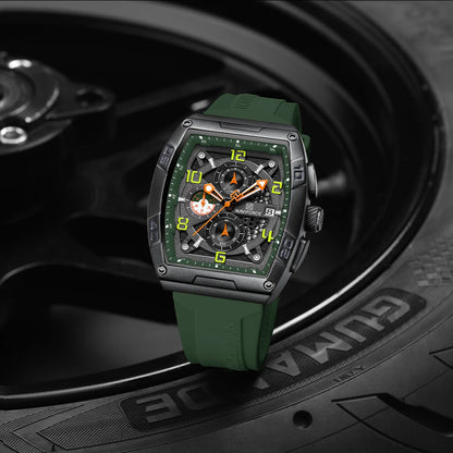 Montre Quartz Sport Homme NAVIFORCE NF8052 — Grand Cadran 44 mm, Chronographe, Aiguilles Lumineuses, Bracelet Silicone, 13 Coloris | TechNova X