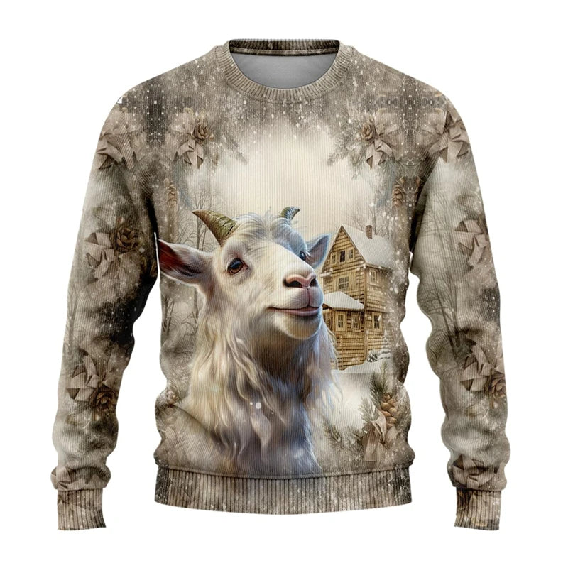 Sweat-shirt Unisexe Imprimé 3D — Style Harajuku & Y2K | Animaux de Ferme | Col Rond | Adulte & Enfant | 11 Coloris