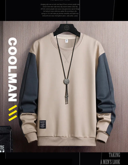 Sweat-shirt Col Rond Homme — Coupe Ample | Motif Patchwork | Sans Capuche | 4 Saisons | 3 Coloris | Asian M à 5XL