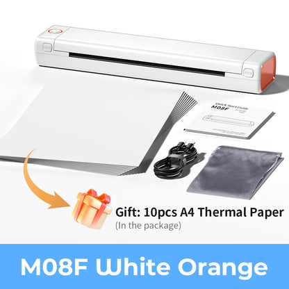 Phomemo M08F imprimante thermique A4 sans fil Bluetooth, étiqueteuse Portable pour l'expédition au bureau à domicile, Compatible iOS Android PC