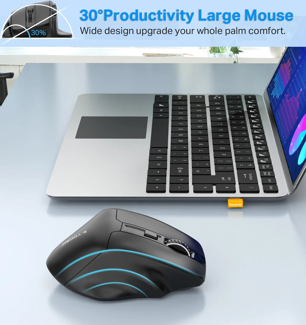 E-YOOSO X-31 USB 2.4G souris de jeu sans fil grande pour grandes mains PAW3212 4800 DPI 5 boutons pour souris gamer ordinateur portable PC