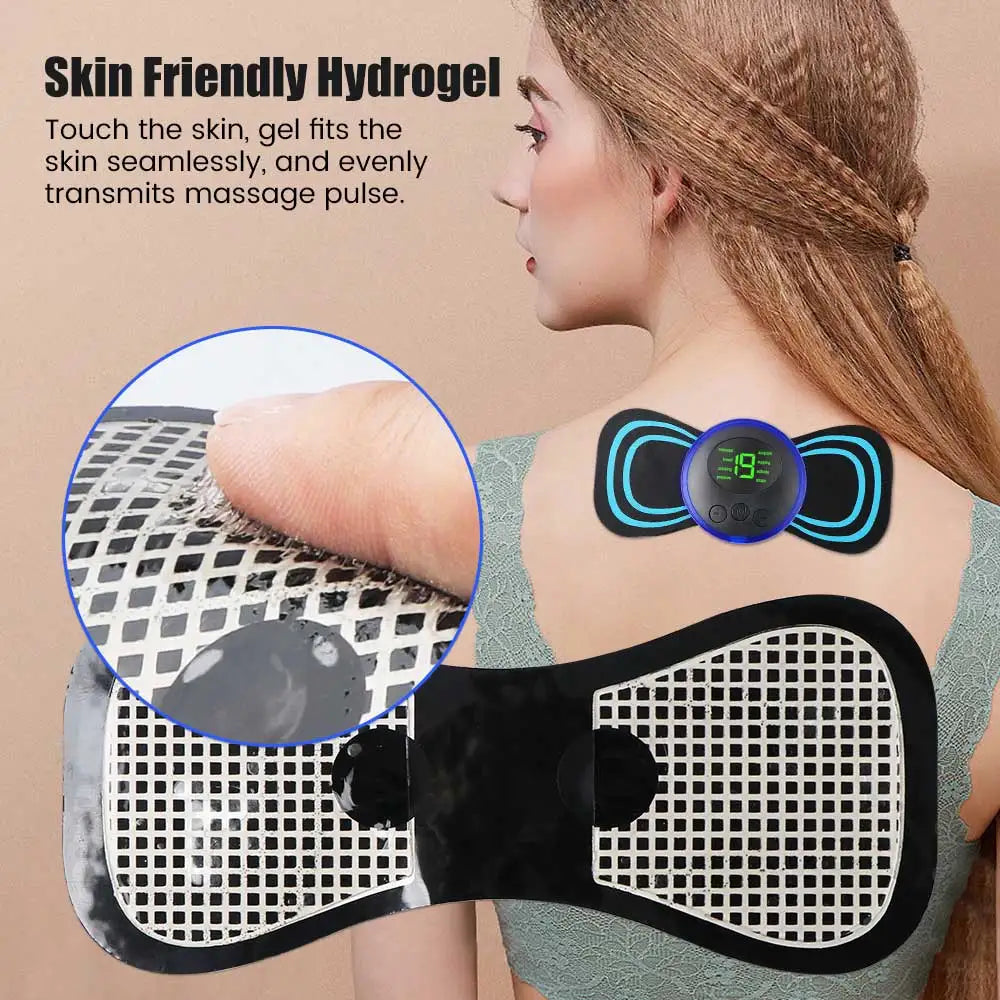 Portable EMS Electric Neck Massager, Neck Stretcher for Cervical Muscle Pain Relief and Shoulder Relaxation Massage Patch