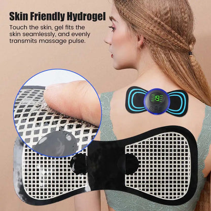 Portable EMS Electric Neck Massager, Neck Stretcher for Cervical Muscle Pain Relief and Shoulder Relaxation Massage Patch