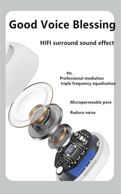 Écouteurs sans fil Bluetooth à conduction osseuse de haute qualité TWS, avec micro, pour le sport et réduction du bruit