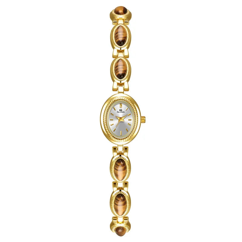 Montre Quartz Femme Bracelet Élégant — Boîtier Ovale 24 mm, Acier Inoxydable, Verre Hardlex, 3 ATM, 16 Coloris | TechNova X