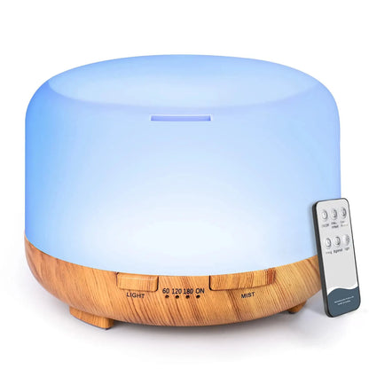 Diffuseur Arômes Design Bois 500ml — Télécommande, USB 5V & 4 Finitions Premium