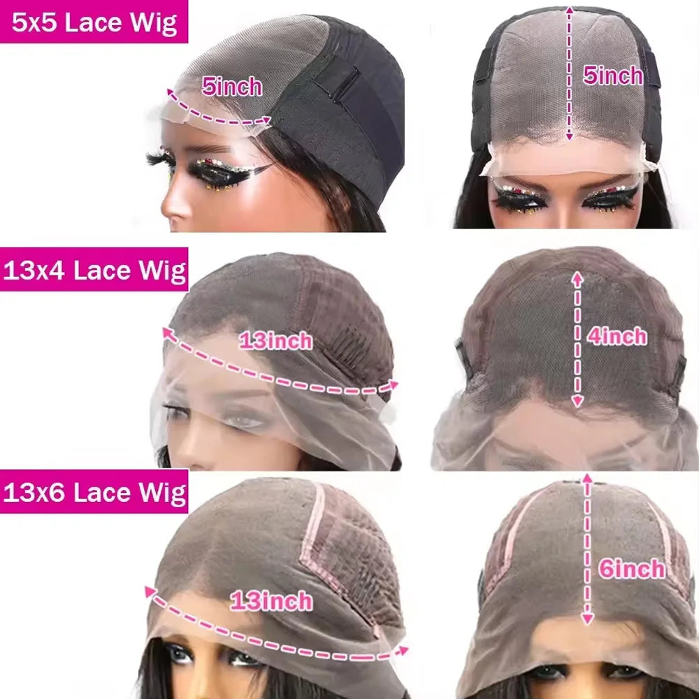 40 42 pouces os droit perruques de cheveux humains 13x6 HD Transparent dentelle frontale perruques sans colle droite dentelle avant perruques de cheveux humains