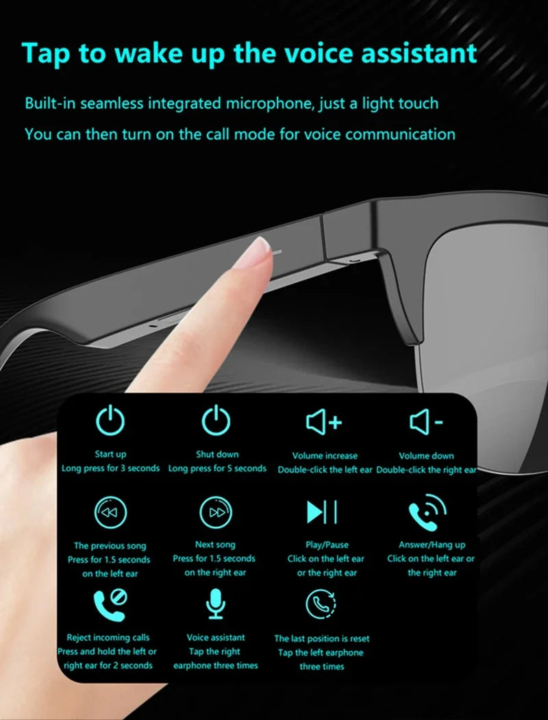 Lunettes de soleil intelligentes Bluetooth Lenovo, écouteurs pour appels et sports de plein air, technologie HIFI, anti-touch, protection UV, pour hommes et femmes