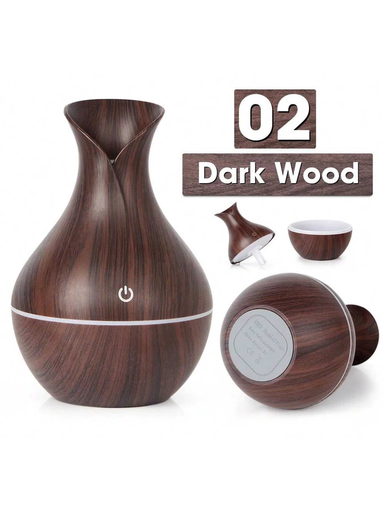 Humidificateur Diffuseur USB 200ml — Brume Fine, Huiles Essentielles & Veilleuse LED