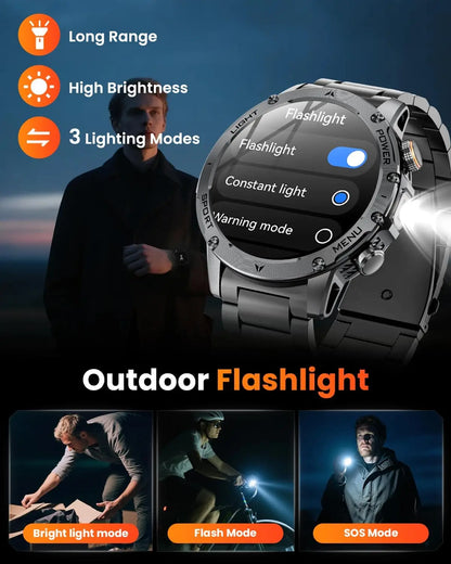 Montre Connectée Sport Militaire AK87 — AMOLED 1,7", GPS, NFC, Étanche IP68, Batterie 1000 mAh, 100 Jours | TechNova X