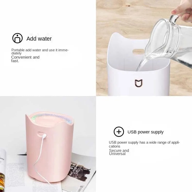 Humidificateur Double Buse 3000ml — Aromathérapie Ultrasonique, LED Ambiance & Multi-Vitesses