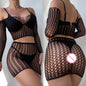 Robe courte en résille pour femmes, lingerie sexy, jupe ronde, vêtements de nuit, mini robe slim