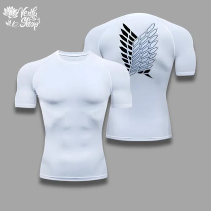 T-shirt de sport absorbant la transpiration pour homme, à séchage rapide, haute élasticité, style Anime, idéal pour le fitness et la musculation