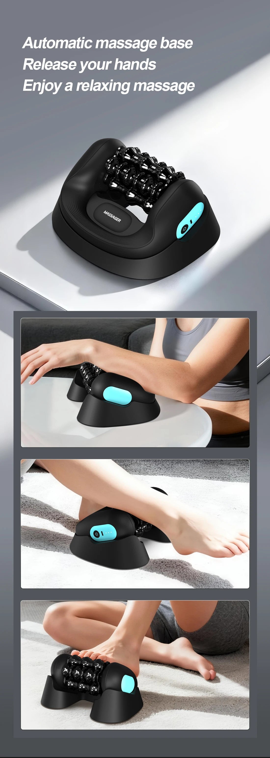 Electric Deep Tissue Massage Roller, Body Relaxation, Back Foot Leg Relief, Fascia Massage Roller