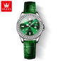 Montre Femme Quartz OLEVS 9945 — Cadran Diamant Lumineux, Acier Inoxydable, Date, 3 ATM