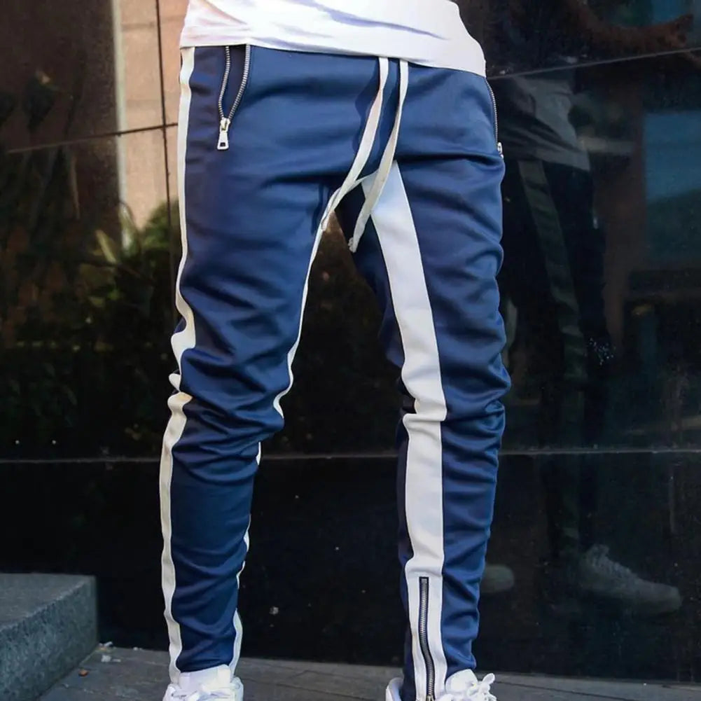 Viser de survêtement skinny pour hommes, pantalons de jogging à fermeture éclair latérale, survêtements Hip Hop Sportedly, pantalons de sport FJpouvez-vous ms, proximité Wstring