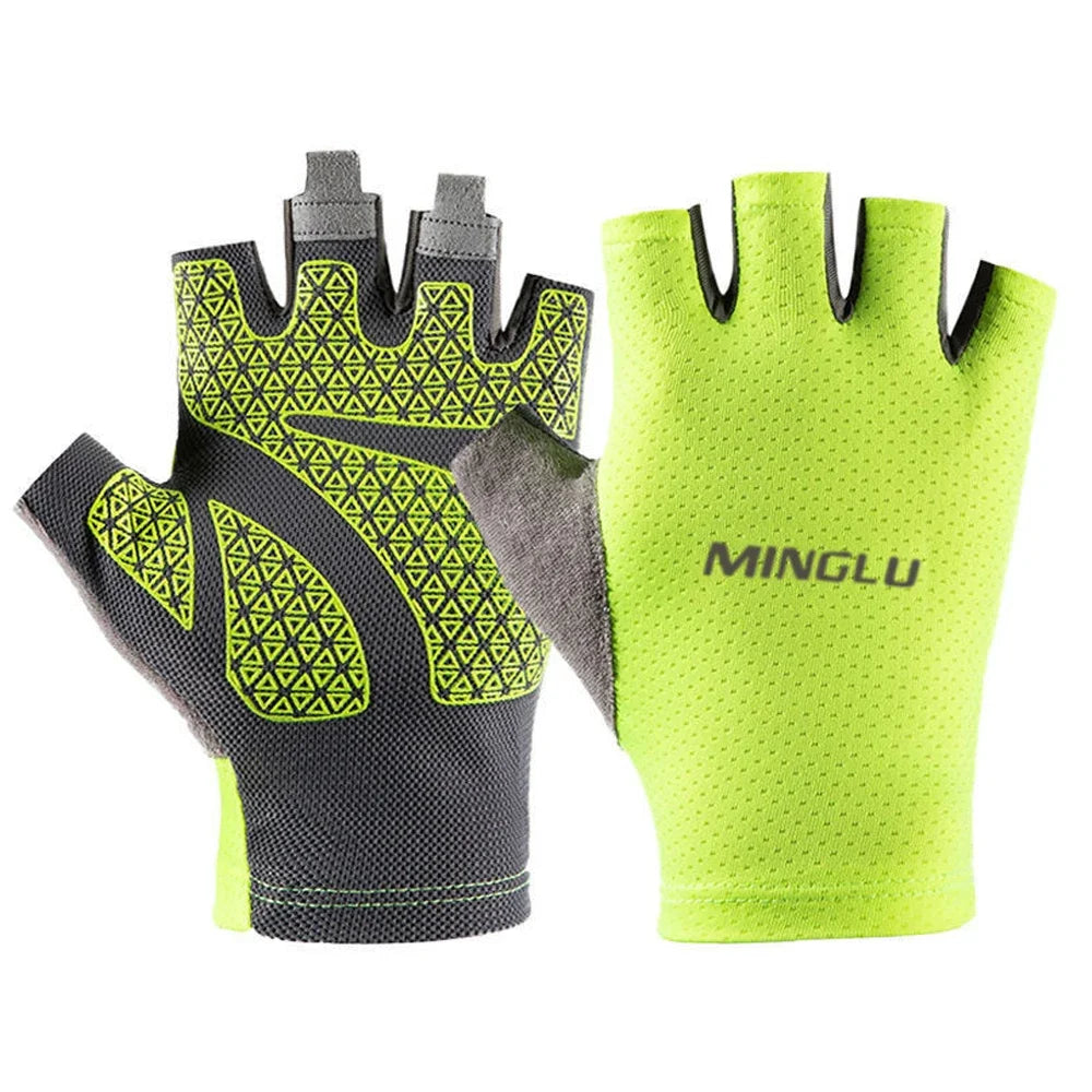 1 paire de gants de cyclisme d'été sans doigts Fitness pêche femmes hommes printemps gymnase respirant antidérapant Yoga élastique gants de vélo