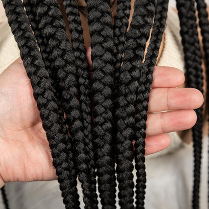 Perruque tressée synthétique pleine dentelle Cornrow Box 34 pouces dentelle frontale Crochet déesse tresses perruque pour les femmes noires africaines