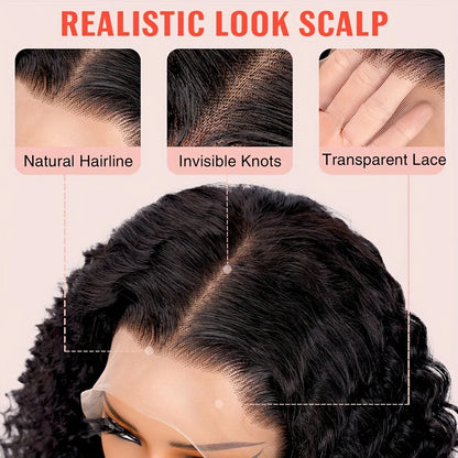 Perruque BOB vague profonde cheveux humains 13x4 HD bouclés dentelle avant perruques cheveux humains pré plumés porter et aller sans colle courte bouclée frontale BOB