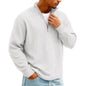Sweat Col Polo Homme — Manches Longues, Fermeture Éclair, Coupe Ample | Automne-Hiver