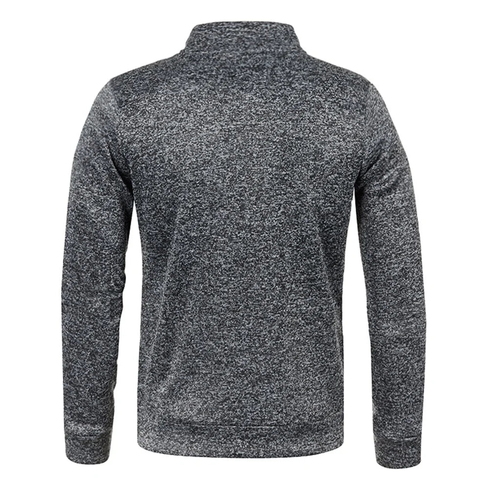 Pull Col Roulé Homme — Demi-Fermeture Éclair | Polyester Tricoté | Couleur Unie | Printemps Automne | 6 Coloris | M à 4XL